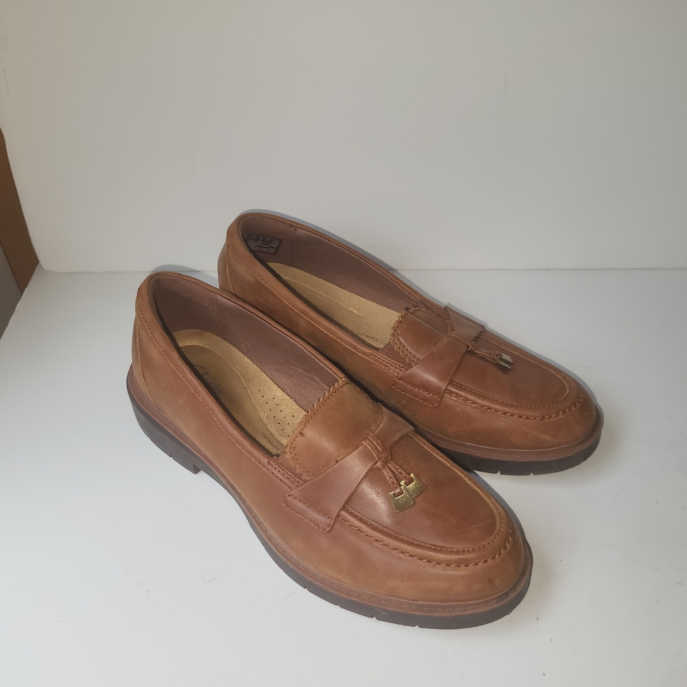 Clarks Tan Leather Loafers 10 W